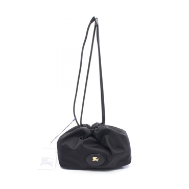 BURBERRY drawstring Handbag 8111317 Nylon leather Black Beige Multicolor NEW