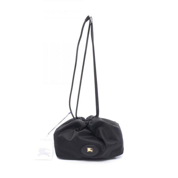 BURBERRY drawstring Handbag 8111317 Nylon leather Black Beige Multicolor NEW