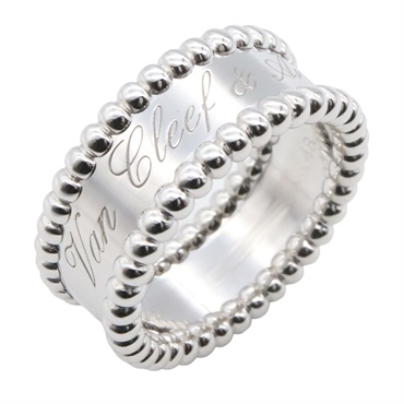 Van Cleef & Arpels Perlee Signature ring 18KWG Gold Used unisex US size 4.75 #48
