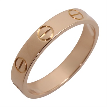 CARTIER Mini Love Ring 18KPG Pink Rose Gold Used women US size 5.75 #51