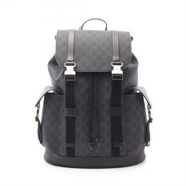 GUCCI GG Black L Rucksack Backpack 792080FADJQ1185 canvas Gray NEW mens