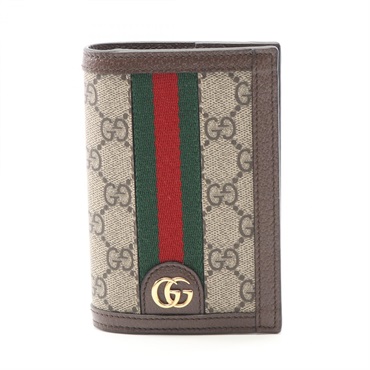 GUCCI Ophidia GG Supreme Card Case 79515896IWG8745 canvas Beige Brown NEW
