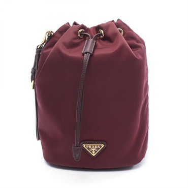 PRADA Re-Nylon Pouch 1NS369R067F0GCM Nylon leather Bordeaux NEW Women