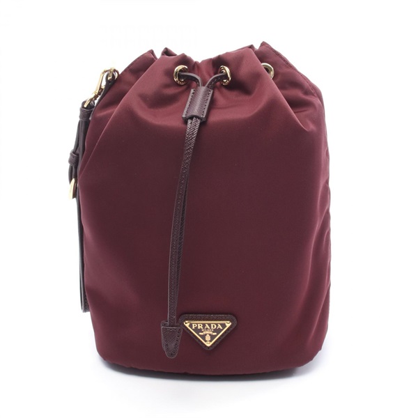 PRADA Re-Nylon Pouch 1NS369R067F0GCM Nylon leather Bordeaux NEW Women