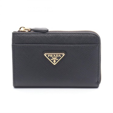 PRADA coin case purse wallet zip 1PP122QHHF0002 Saffiano leather Black
