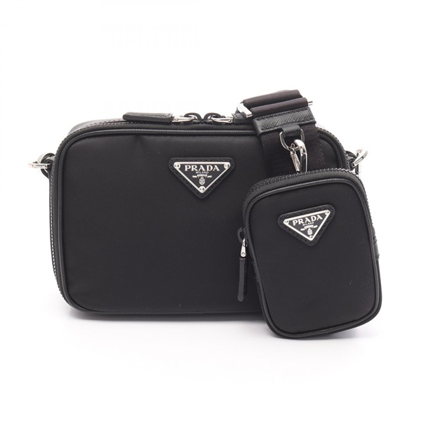 PRADA Brique Shoulder Bag 2VH0702DMHF0002XMP Nylon Saffiano leather Black NEW