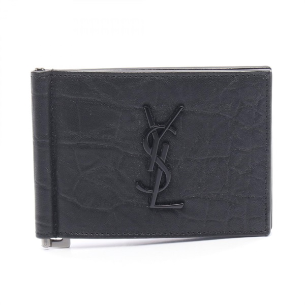 SAINT LAURENT PARIS Monogram Bi-fold wallet 485630C9H0U1000 leather Black NEW