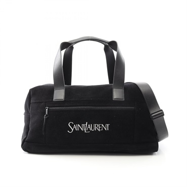 SAINT LAURENT PARIS Nux Duffel Shoulder Hand bag leather Fabric Black NEW mens