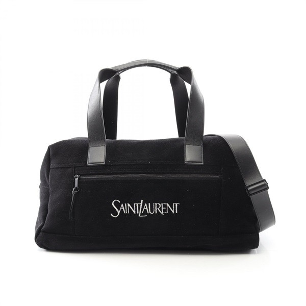 SAINT LAURENT PARIS Nux Duffel Shoulder Hand bag leather Fabric Black NEW mens