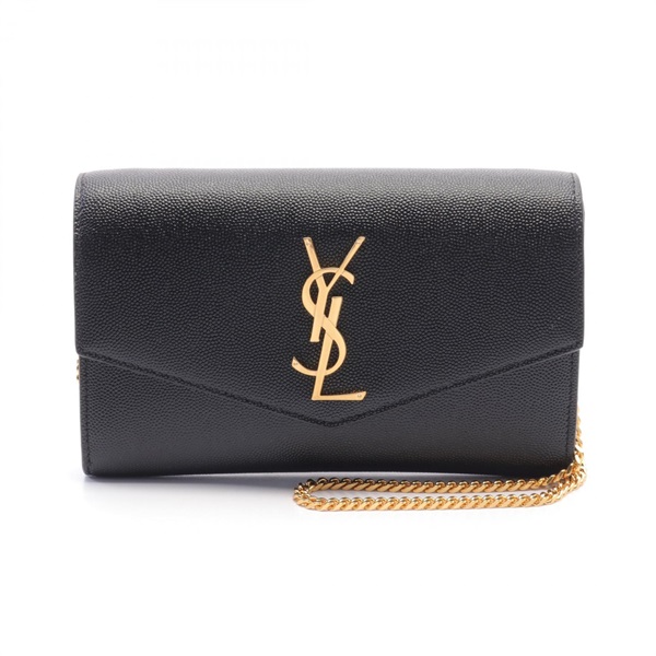 SAINT LAURENT PARIS Uptown Chain Shoulder Bag WOC leather Black NEW Women