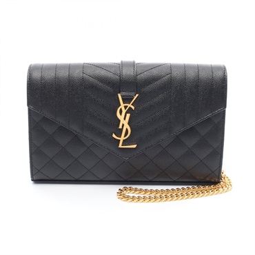 SAINT LAURENT PARIS Chain Shoulder Bag 620280BOW911000 leather Black NEW Women