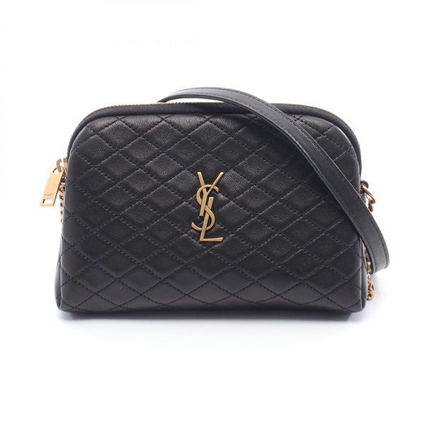 SAINT LAURENT PARIS Gabby Chain Pouch Shoulder Bag leather Black NEW crossbody