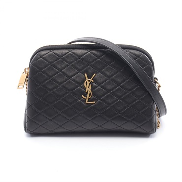 SAINT LAURENT PARIS Gabby Chain Pouch Shoulder Bag leather Black NEW Women