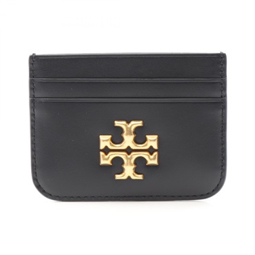Tory Burch ELENOR Card Case holder purse 86346001 leather Black NEW Women