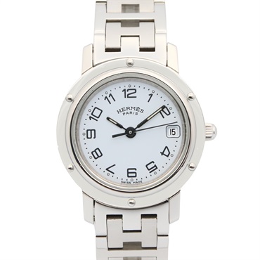 HERMES Clipper Wrist Watch CL4.210 Quartz Stainless Steel Used Women