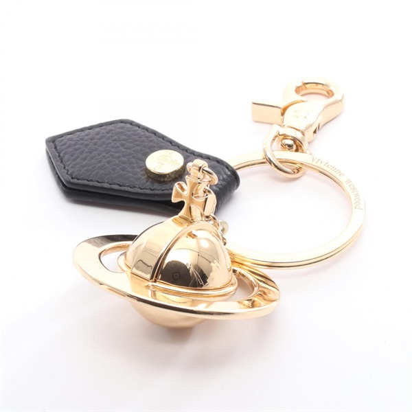 Vivienne Westwood Orb key ring 8203011KUOM0014N403 leather Gold Plated NEW
