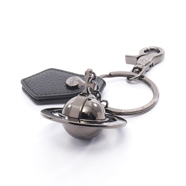 Vivienne Westwood Orb key ring 8203011IUOM0014N403 leather metal SHW Black NEW