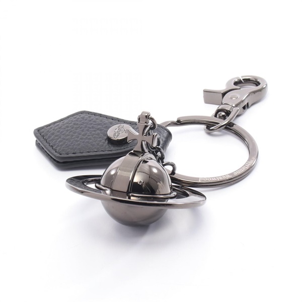 Vivienne Westwood Orb key ring 8203011IUOM0014N403 leather metal SHW Black NEW