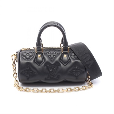 LOUIS VUITTON Papillon BB Bubblegram Chain Shoulder Handbag M59800 leather Black