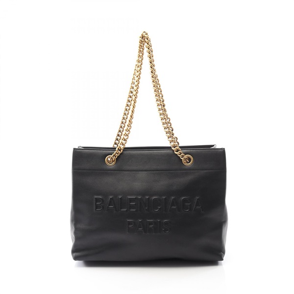 BALENCIAGA DUTY FREE Medium Chain shoulder Tote Bag 760013 leather Black Used