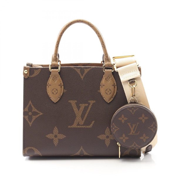 LOUIS VUITTON On the Go PM Shoulder Handbag M46373 Monogram Giant Used Brown LV