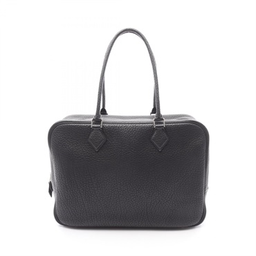 HERMES Purum 32 Shoulder Handbag Fjord leather Black Used Women SHW J