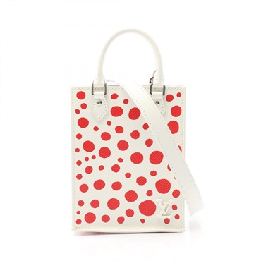 LOUIS VUITTON YK Petite Sac Plat Shoulder Handbag M81986 Epi leather White Red