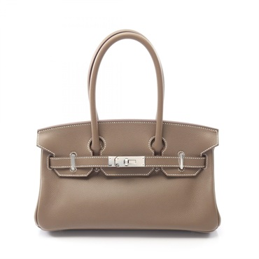 HERMES Shoulder Birkin 29 Shoulder Bag Evercolor leather Etoupe Grey Used W SHW