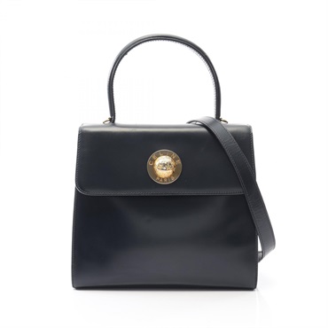 CELINE 2Way Shoulder Handbag leather Navy Used Women