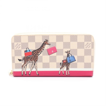 LOUIS VUITTON Zippy around long wallet N60058 Damier Azur White Used Women LV