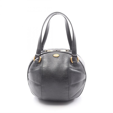 GUCCI Basketball shape Handbag 536110 leather Black Used Women