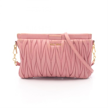Miu Miu Materasse Crossbody Shoulder Bag 5BH356 leather Pink Used Women