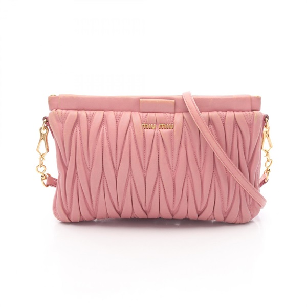 Miu Miu Materasse Crossbody Shoulder Bag 5BH356 leather Pink Used Women