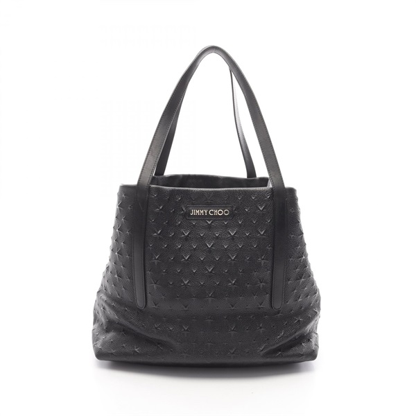 JIMMY CHOO SARA M Tote Bag leather Black Used Women