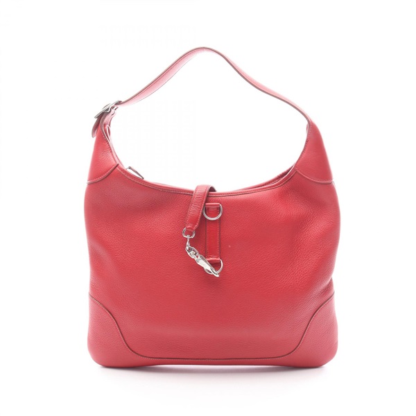 HERMES Trim 38 Shoulder Bag Clemence leather Rouge vif Used Women F SHW