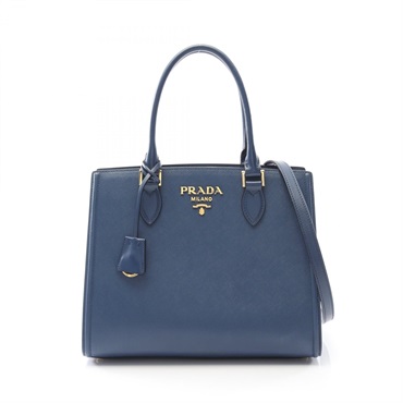 PRADA SAFFIANO SOFT C shoulder crossbody Handbag Blue navy Used Women