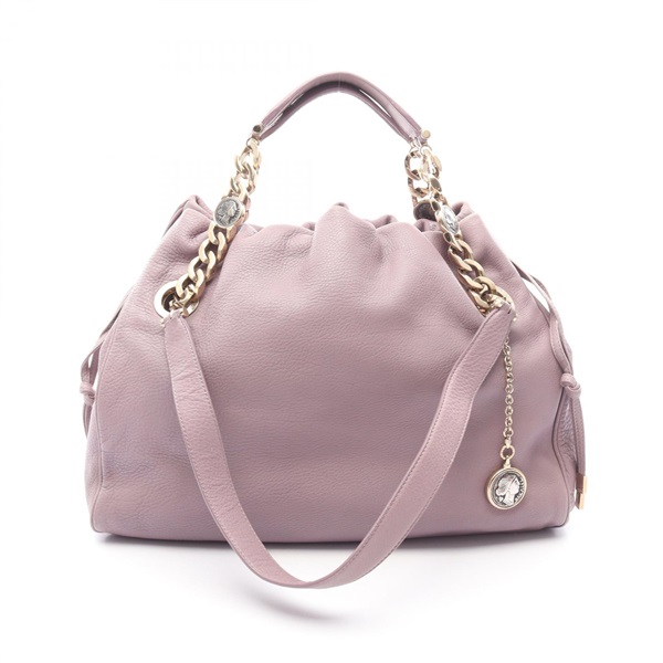 BVLGARI Hand Shoulder bag leather Purple Used Women GHW