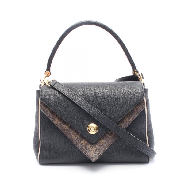LOUIS VUITTON Doble V Shoulder Crossbody Handbag M54439 Monogram leather Black