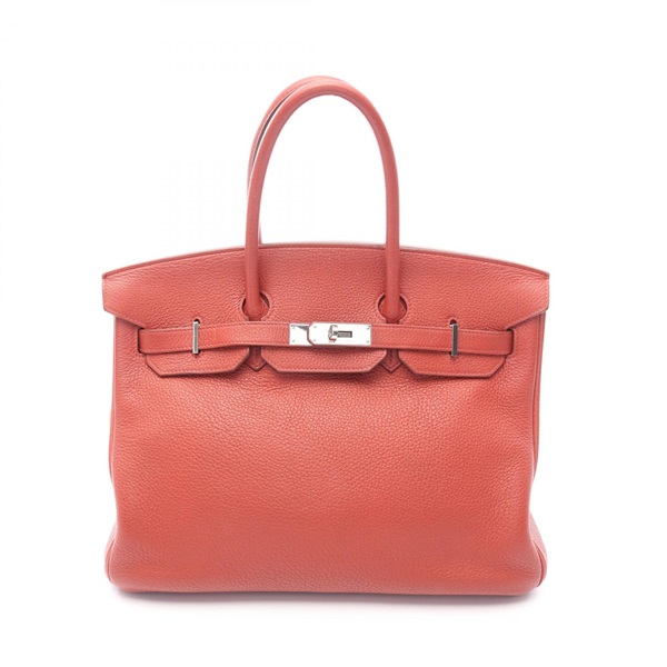 HERMES Birkin 35 Handbag 027767CK Clemence leather Brown Brique Used Women N SHW