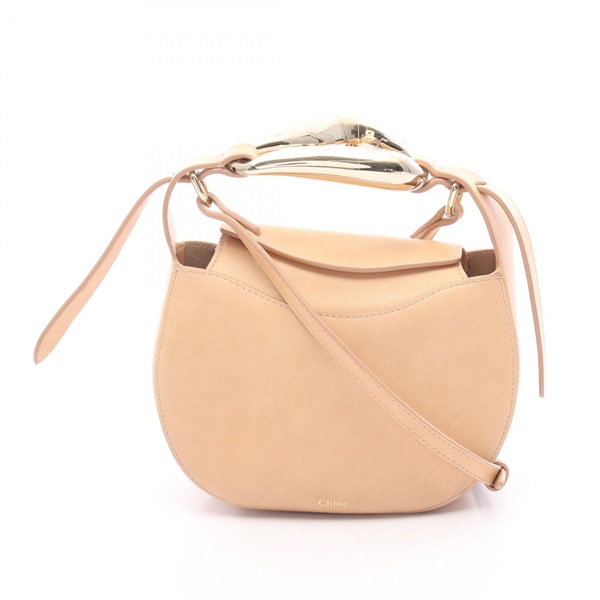 Chloe KISS SMALL BAG Shoulder Handbag CHC21US350 leather Beige Used Women