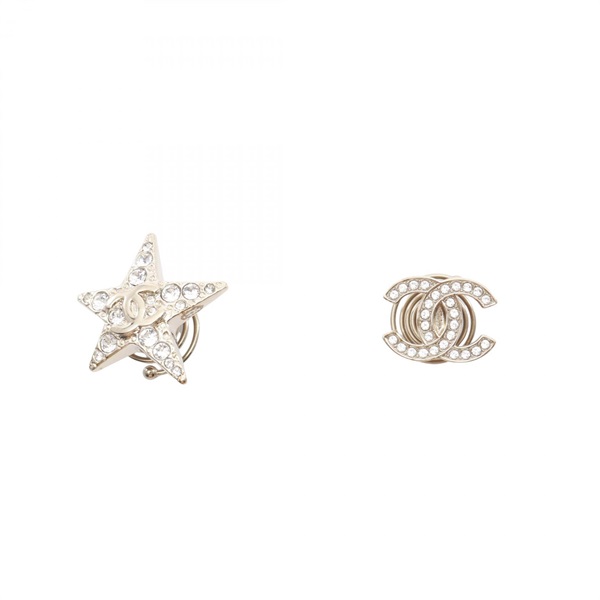 CHANEL COCO Mark Star Hair pin accessories Gold Plated Rhinestone Used Women CC
