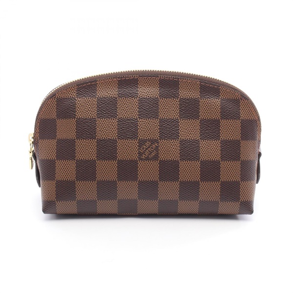 LOUIS VUITTON Pochette Cosmetic zip Pouch N47516 Damier Ebene canvas Used Women