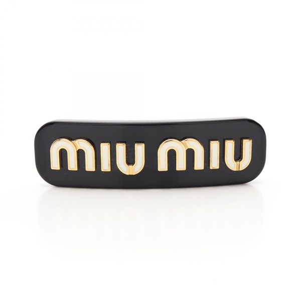 Miu Miu Valletta 5IF0712F72F0967 Gold Plated Plastic Black White NEW Women