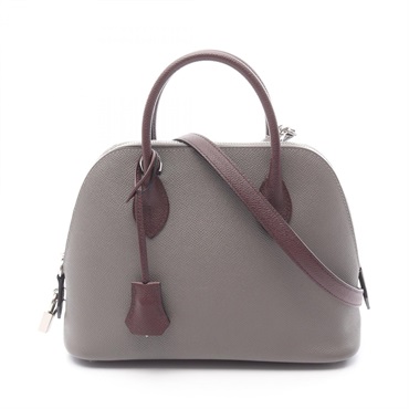 HERMES Bolide1923 25 Shoulder Handbag Epsom leather Gray Brown Used Women W SHW
