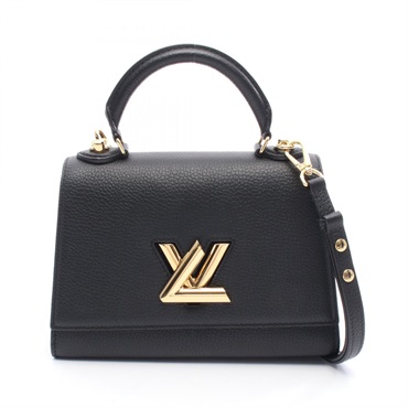 LOUIS VUITTON Twist Handle PM Shoulder Handbag M57093 Taurillon leather Black LV