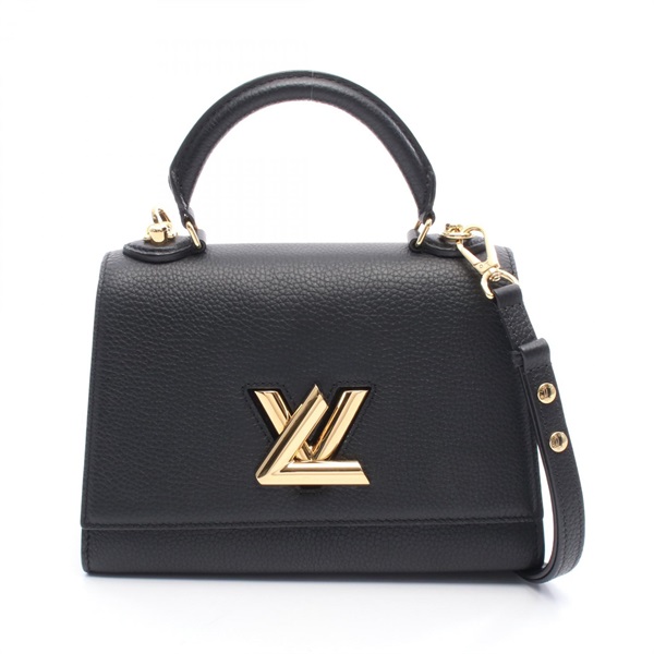 LOUIS VUITTON Twist Handle PM Shoulder Handbag M57093 Taurillon leather Black LV