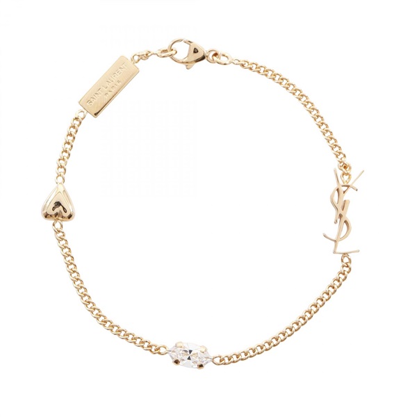 SAINT LAURENT PARIS Cassandra heart charm Bracelet 701950 Y1526 9137 S NEW Women
