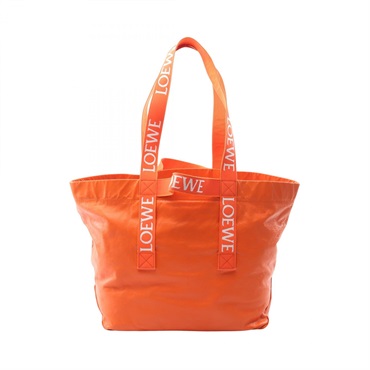 LOEWE Fold Shopper Tote shoulder Bag B507X23X01 paper calfskin Orange Used
