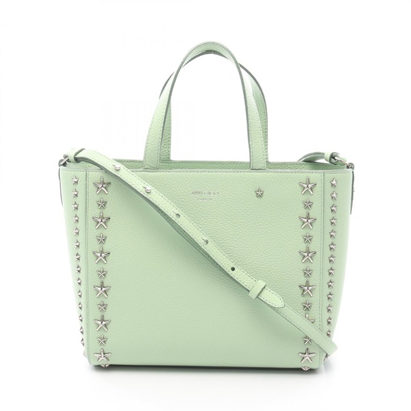 JIMMY CHOO PEGASI 2Way Shoulder Handbag leather Green Used Women