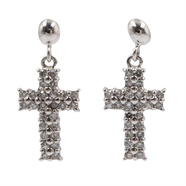 JEWELRY Diamond Pierced earrings 18KWG White Gold Used Women